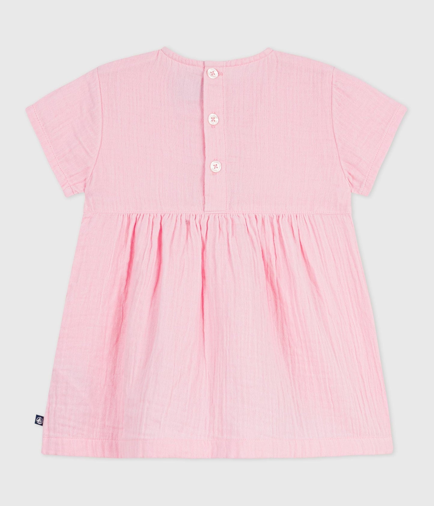 Robe bébé en coton manches courtes unie – D1