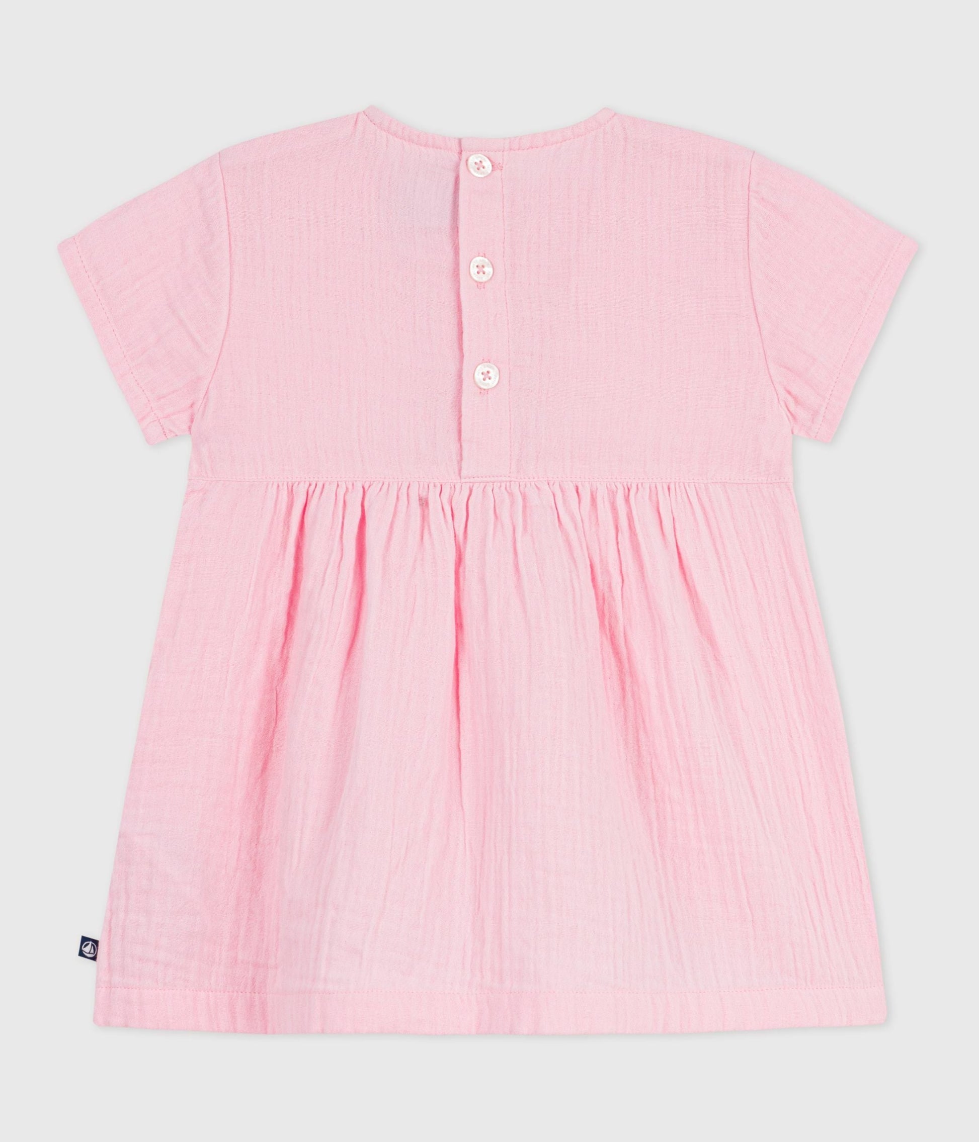 Robe bébé en coton manches courtes unie – D1