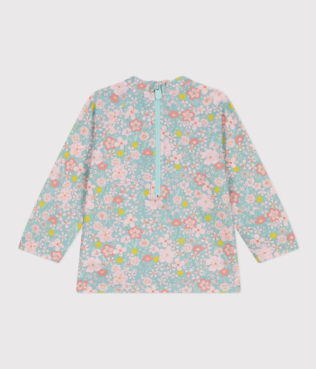 Tee-shirt anti UV bébé, imprimé fleurs – D1