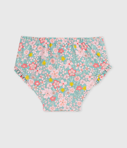Culotte de bain bébé à volants, imprimée fleurs – D1