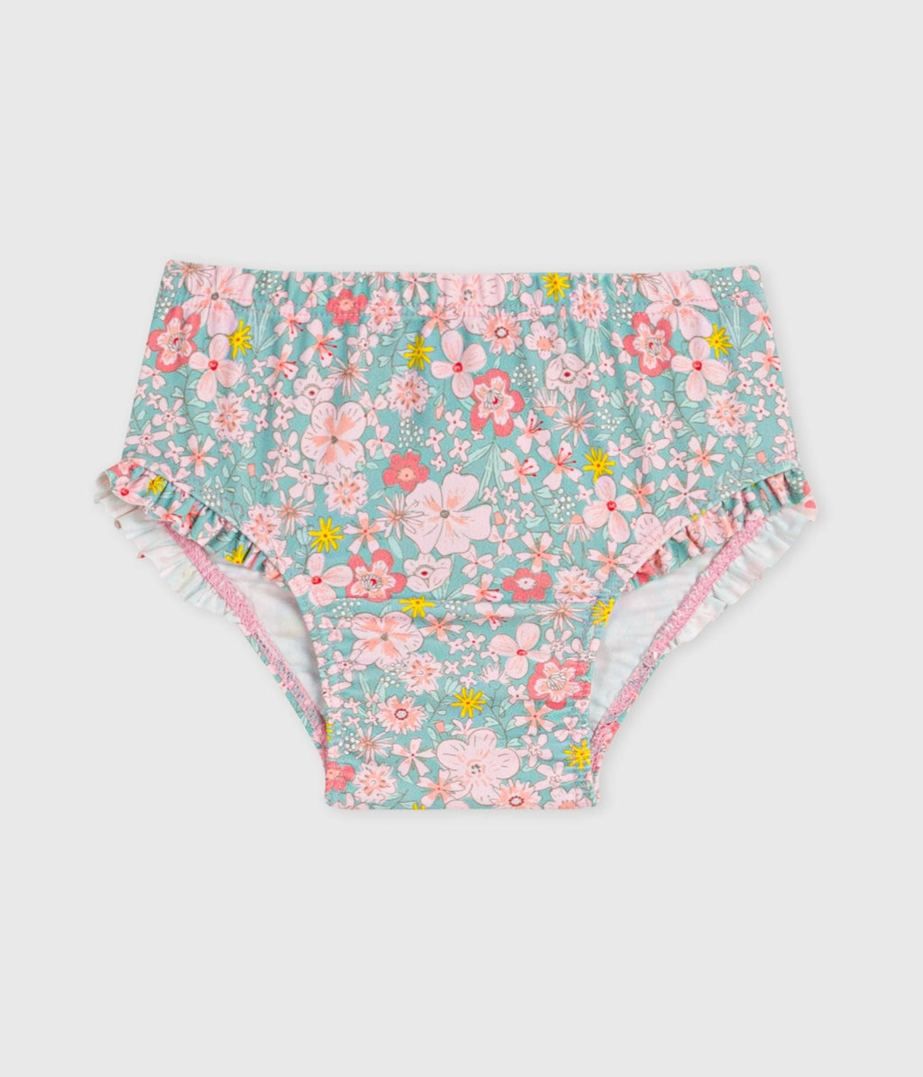 Culotte de bain bébé à volants, imprimée fleurs – F1