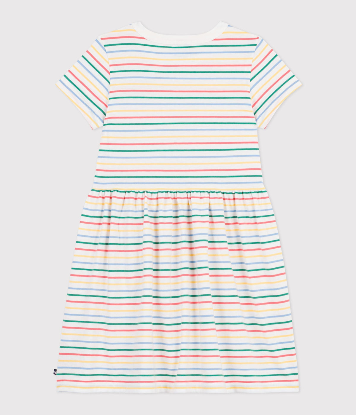 Robe enfant manches courtes en coton à rayures – D1