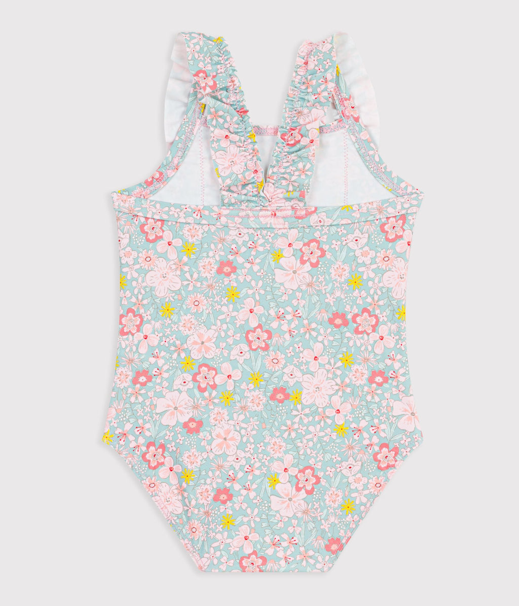 Maillot de bain bébé une pièce à volants, imprimé fleurs