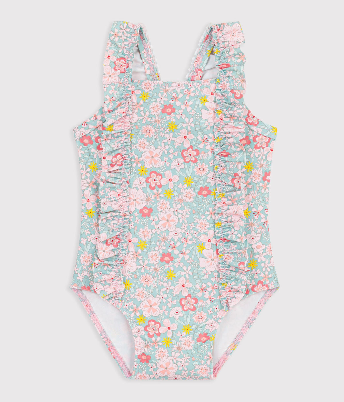 Maillot de bain bébé une pièce à volants, imprimé fleurs