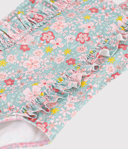 Maillot de bain bébé une pièce à volants, imprimé fleurs