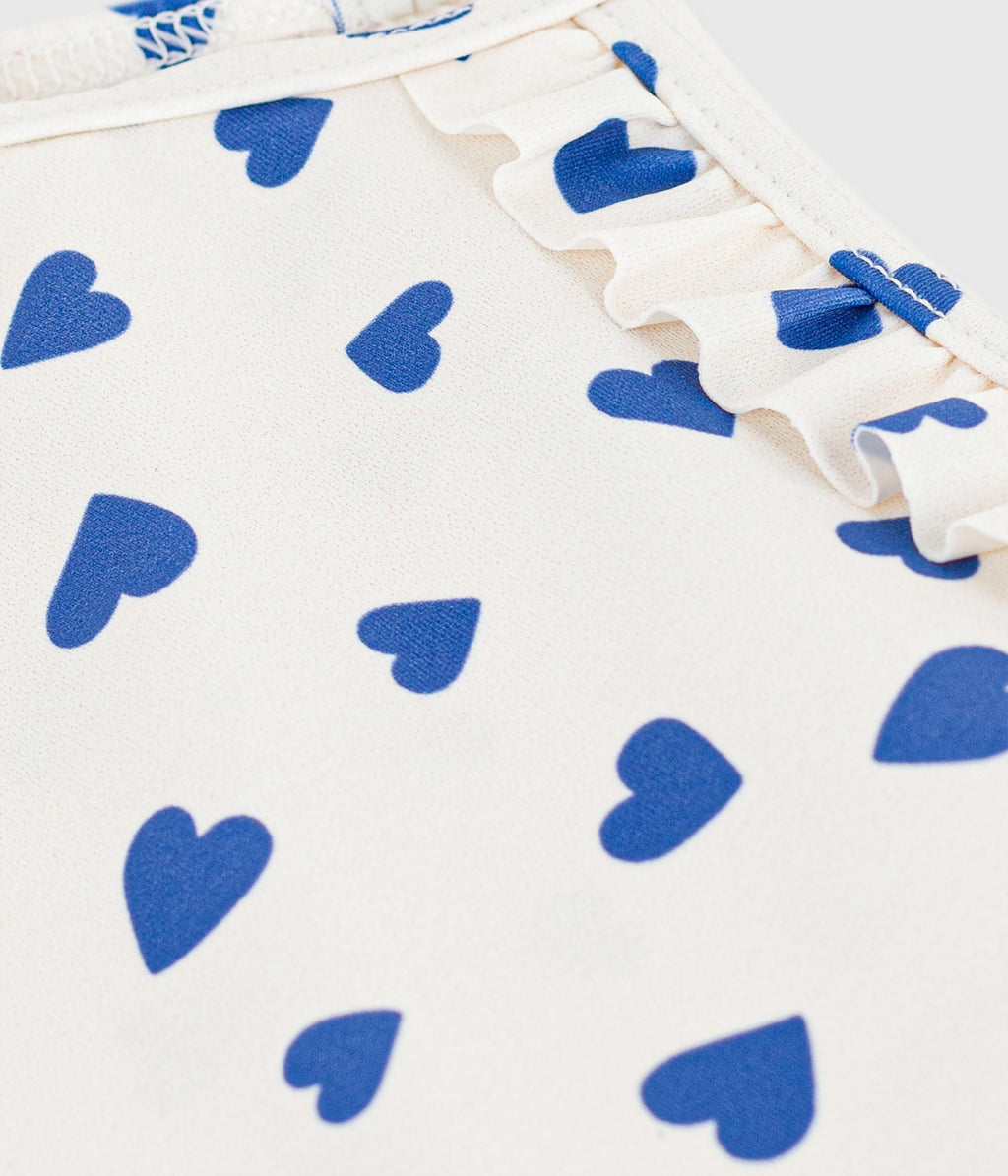Maillot de bain bébé une pièce à volants, imprimé cœurs – Z1