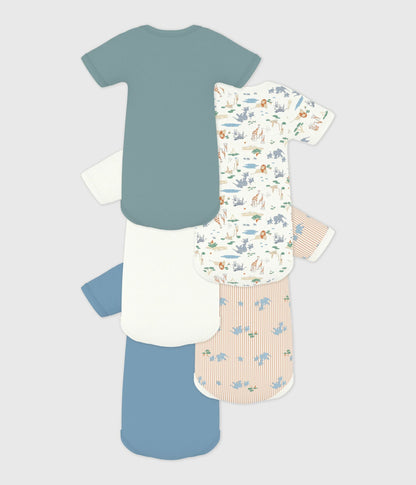Lot de bodies manches courtes en coton imprimé bébé – D1