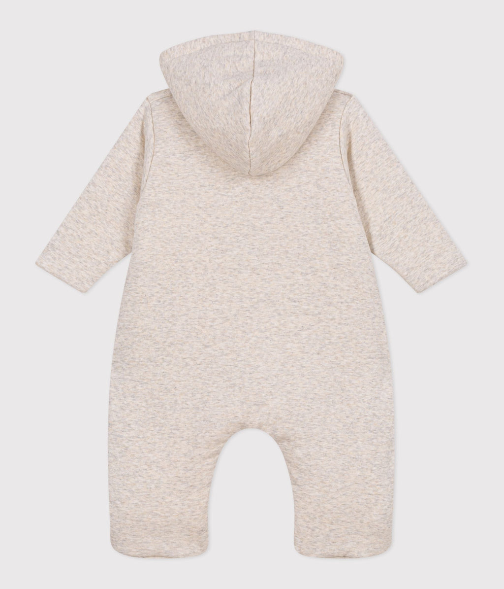 Combinaison ouatinée bébé à capuche et pieds, unie – D1