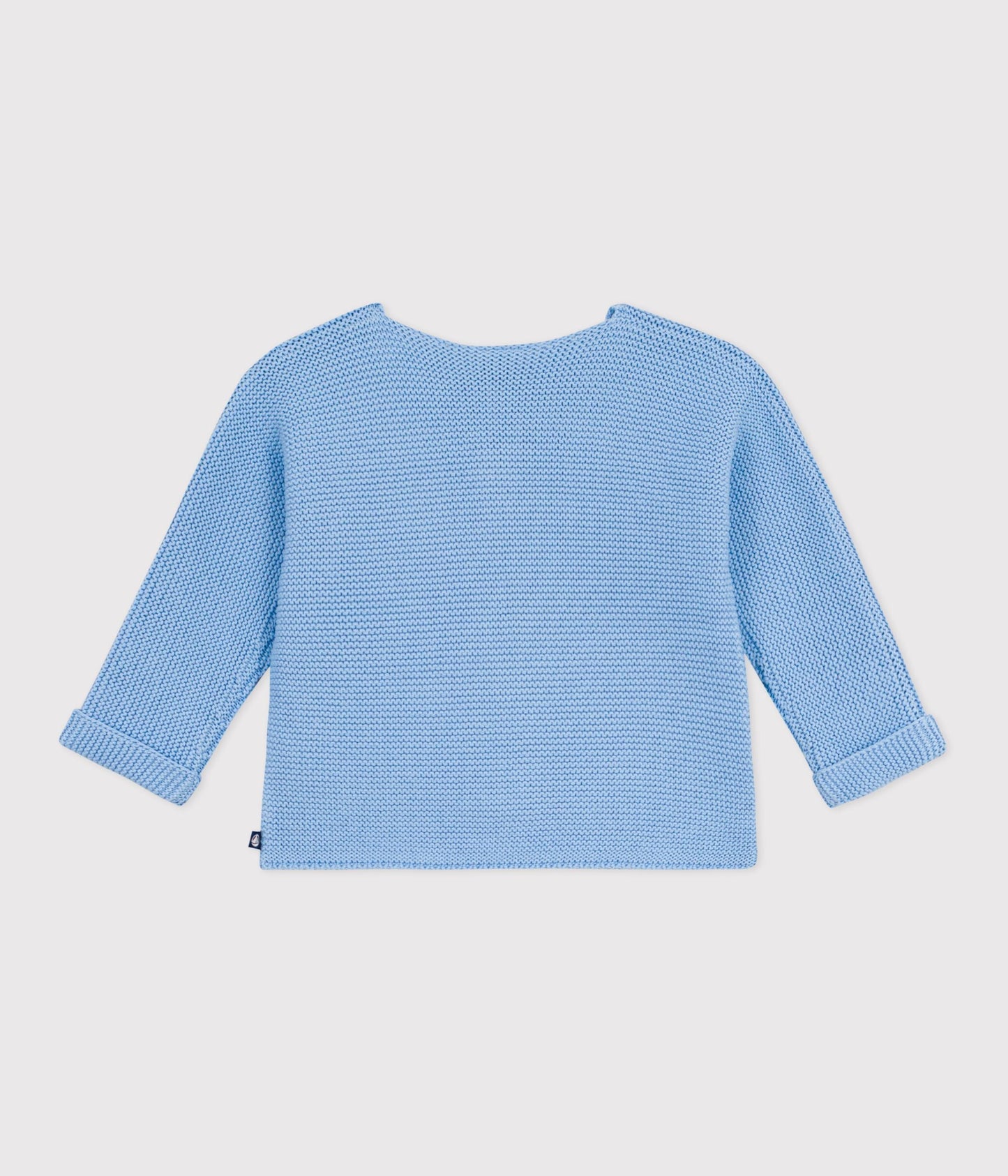 Cardigan bébé tricot point mousse en coton – D1