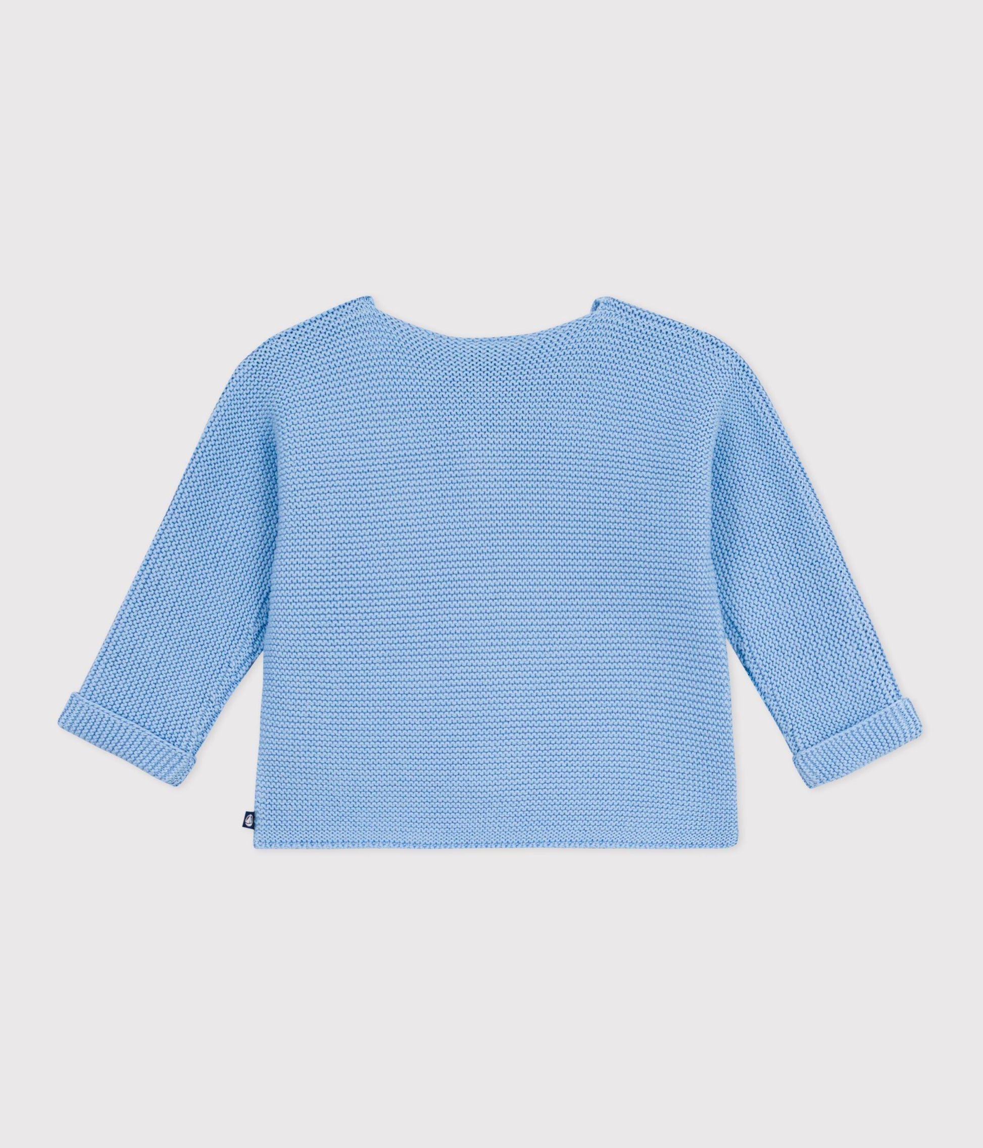 Cardigan bébé tricot point mousse en coton – D1