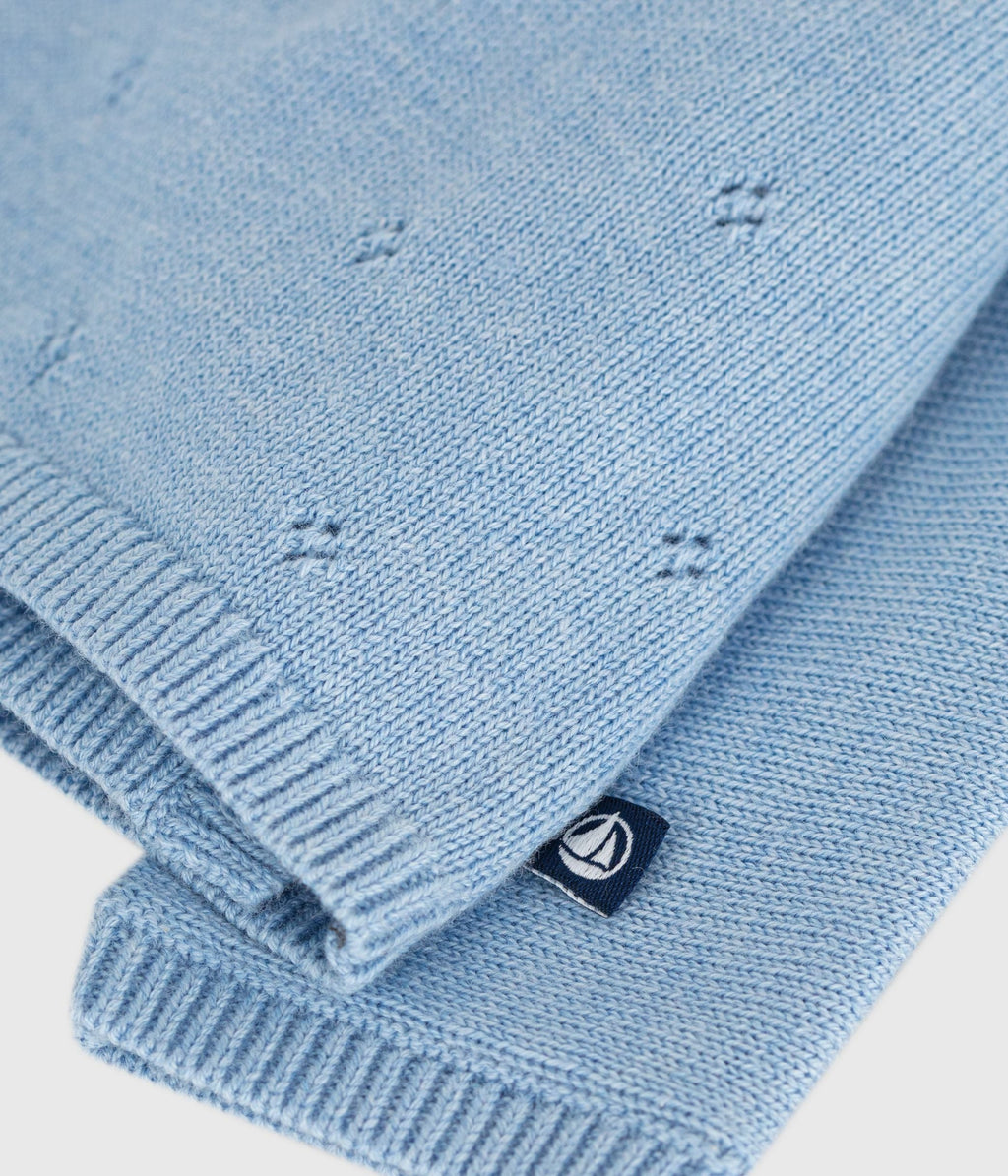Brassière bébé cache-cœur ajourée en tricot laine et coton – Z1