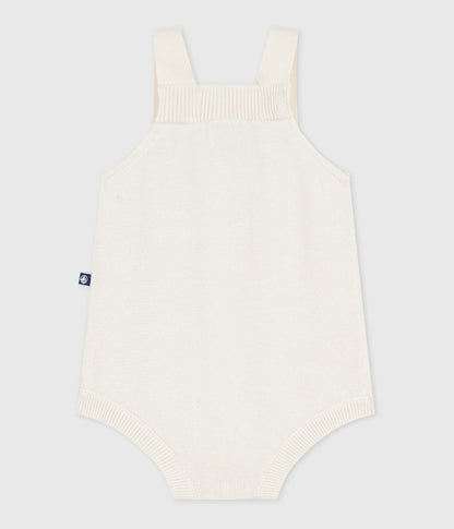 Combinaison courte bébé en tricot de coton ajouré – D1
