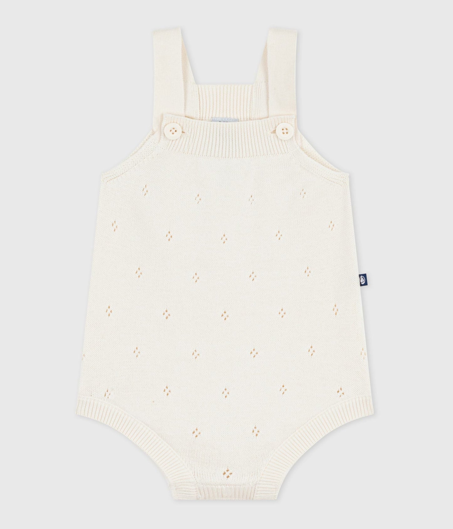 Combinaison courte bébé en tricot de coton ajouré – F1