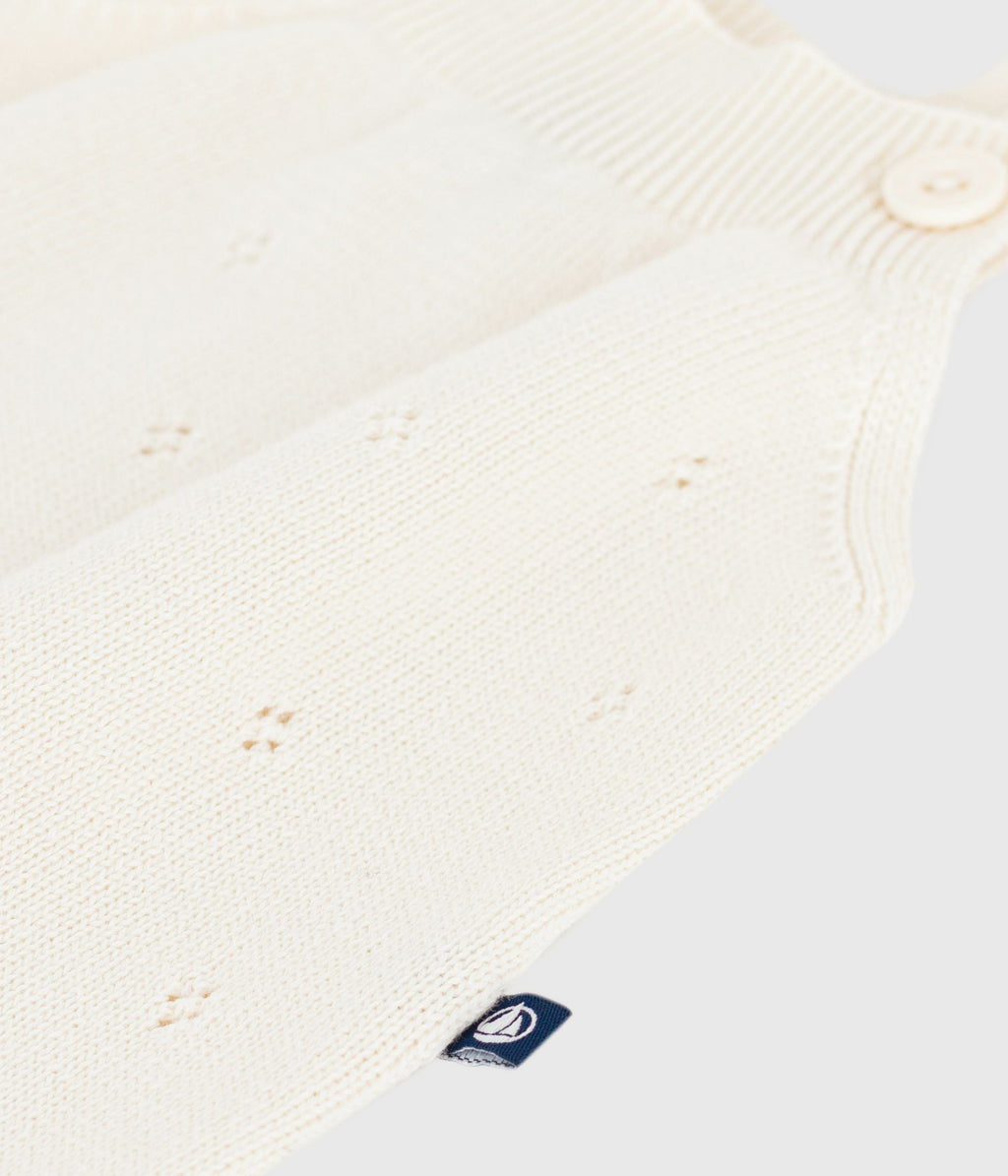 Combinaison courte bébé en tricot de coton ajouré – Z1