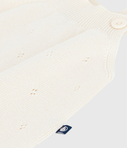 Combinaison courte bébé en tricot de coton ajouré – Z1
