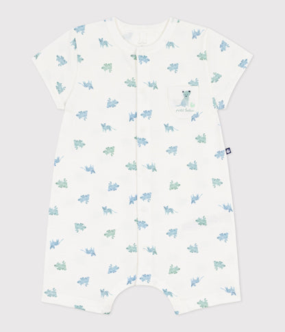 Combinaison courte bébé en coton imprimé animaux – F1