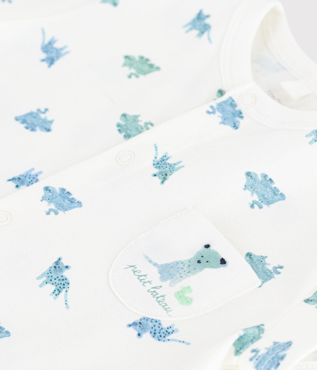 Combinaison courte bébé en coton imprimé animaux – Z1