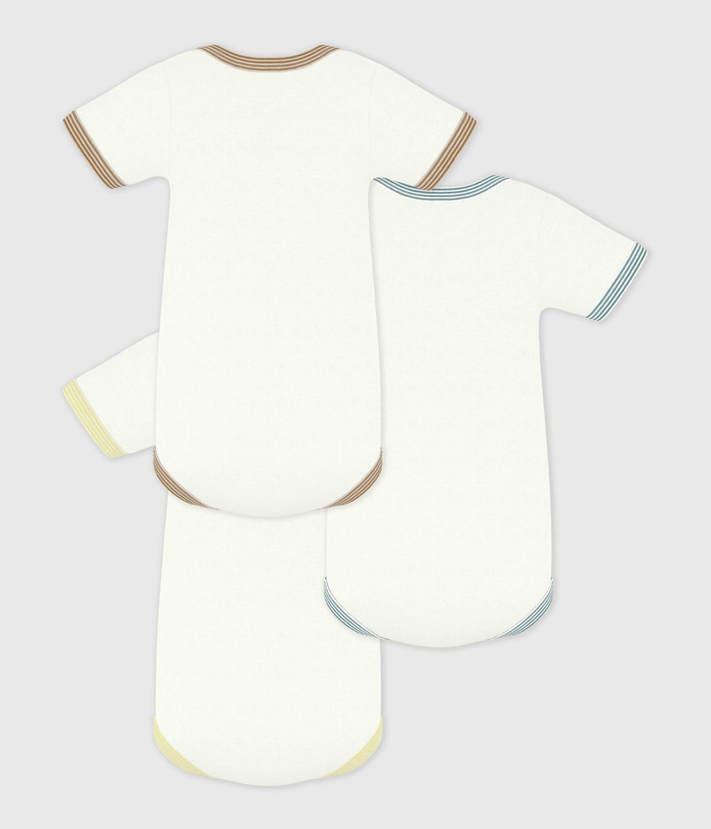Lot de bodies manches courtes en coton uni bébé – D1