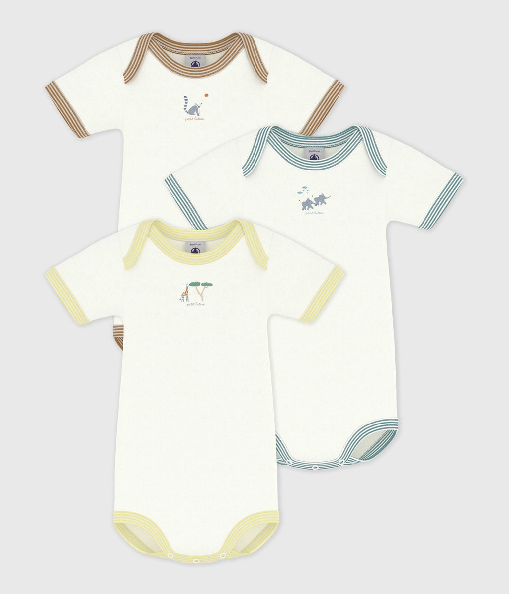 Lot de bodies manches courtes en coton uni bébé – F1
