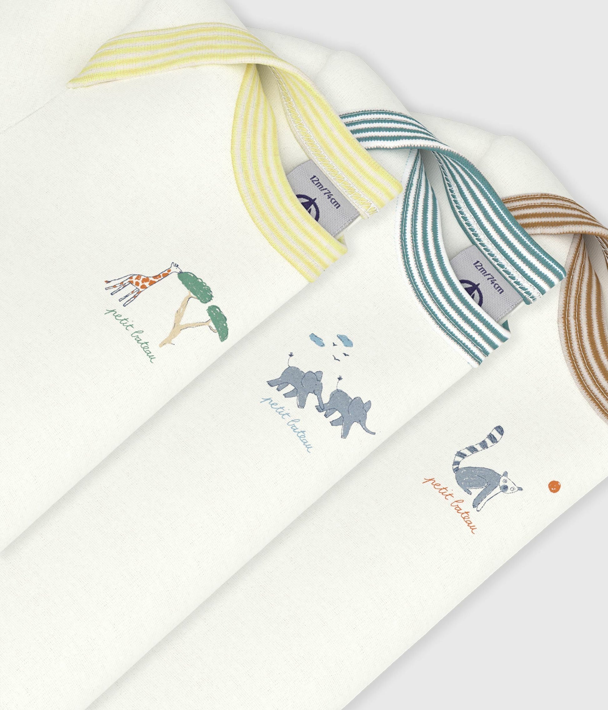 Lot de bodies manches courtes en coton uni bébé – Z1