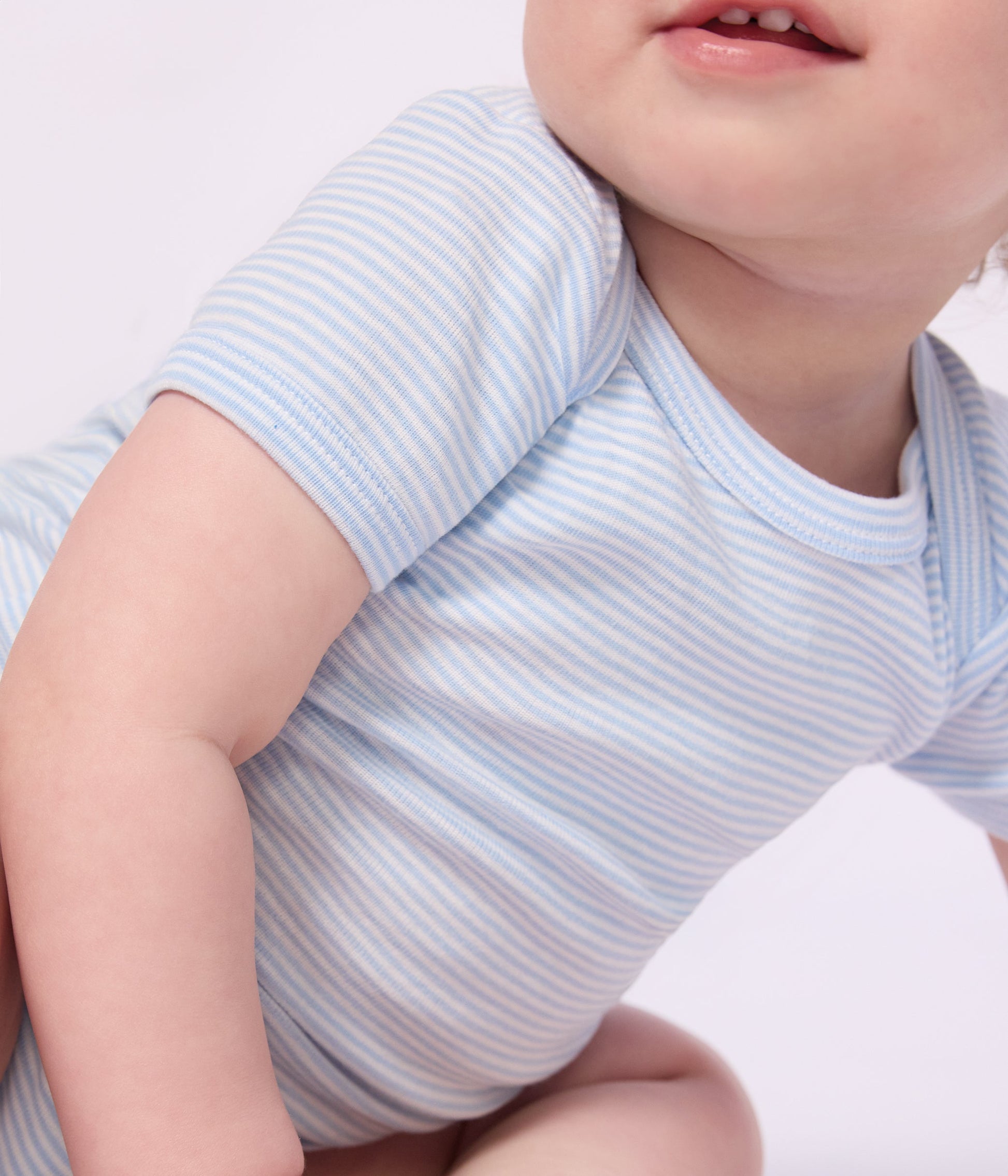 Lot de bodies manches courtes en coton à rayures bébé – J1