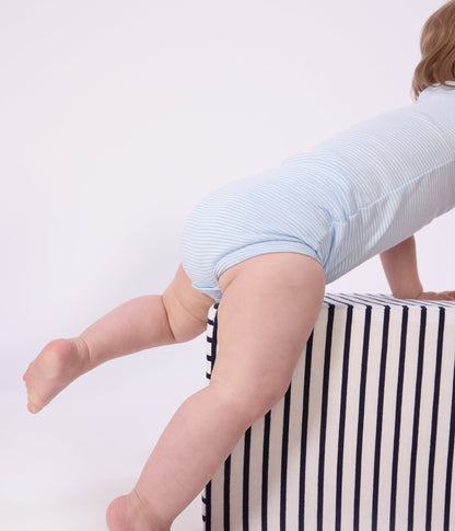 Lot de bodies manches courtes en coton à rayures bébé – J2