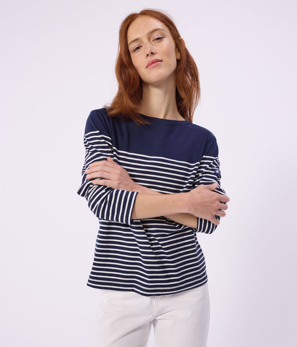 Marinière femme en coton à rayures – J1