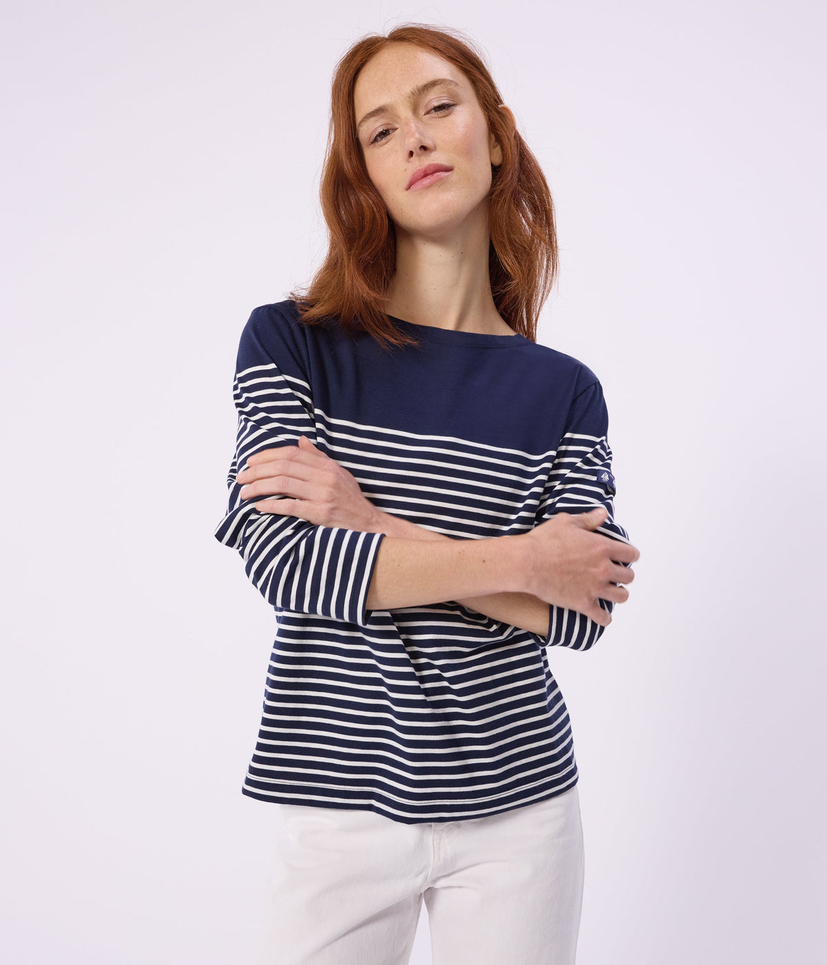 Marinière femme en coton à rayures – J1