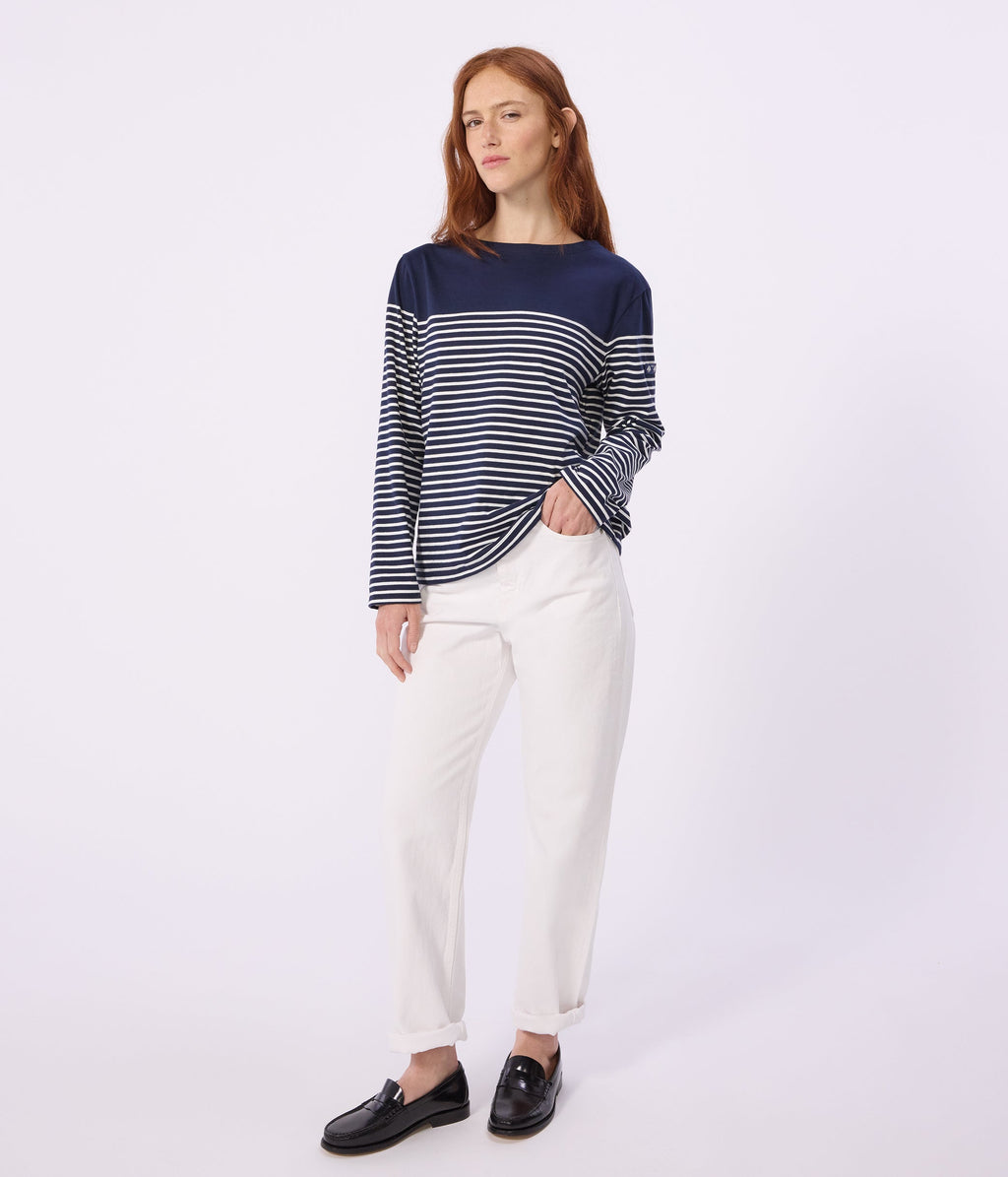 Marinière femme en coton à rayures – J2