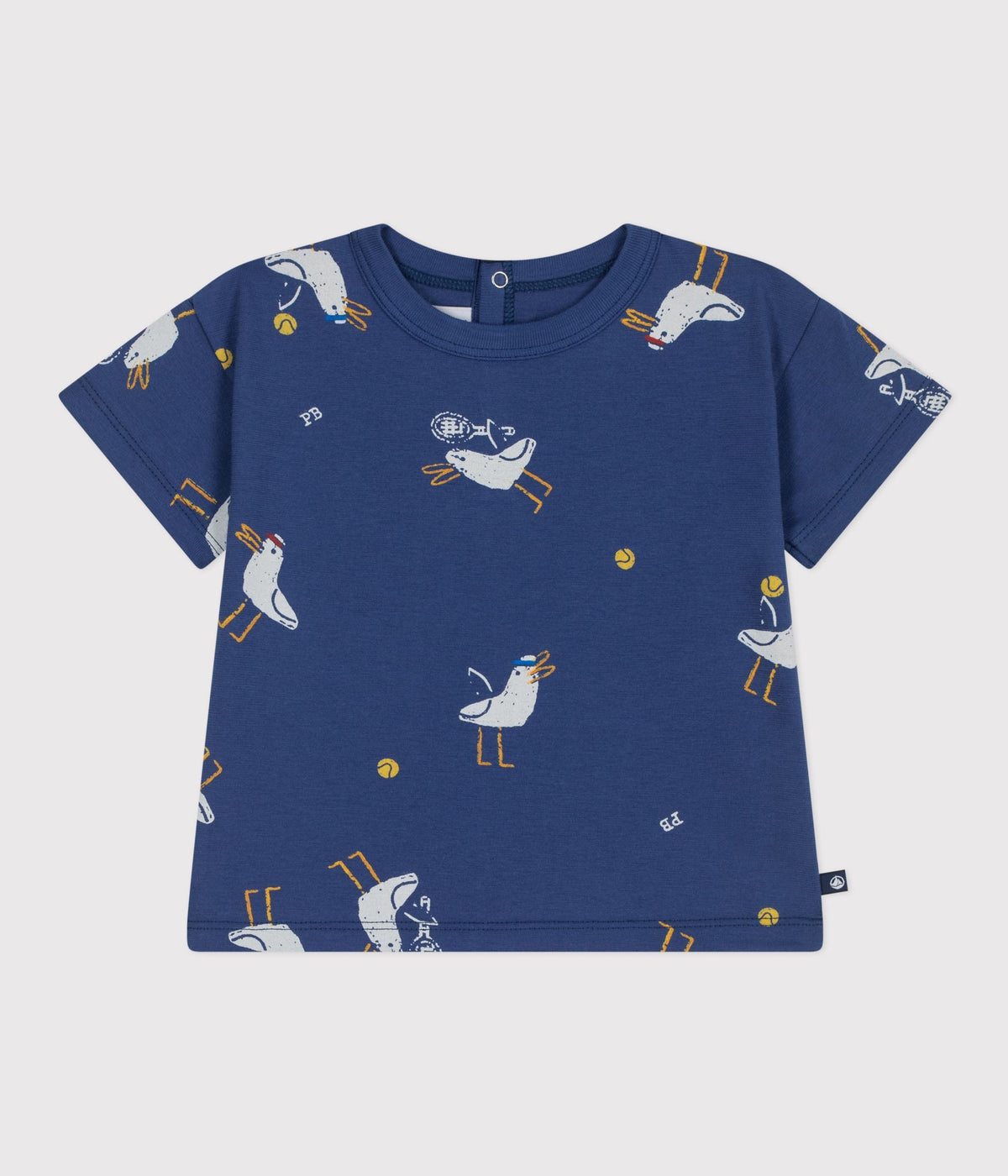 Tee-shirt bébé en coton à manches courtes, imprimé mouettes – F1
