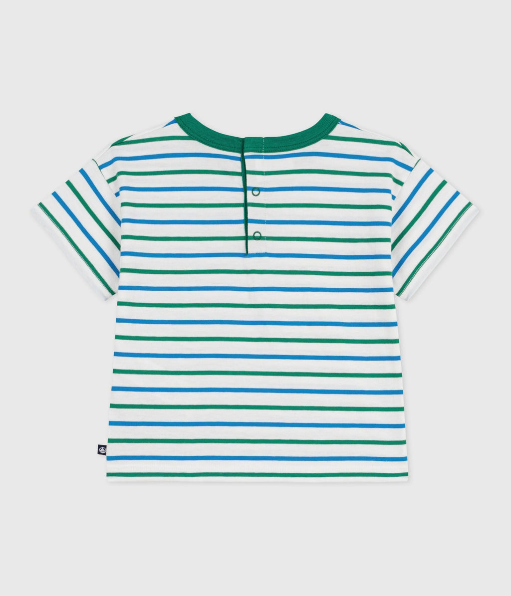 Tee-shirt bébé en coton manches courtes, rayé – D1