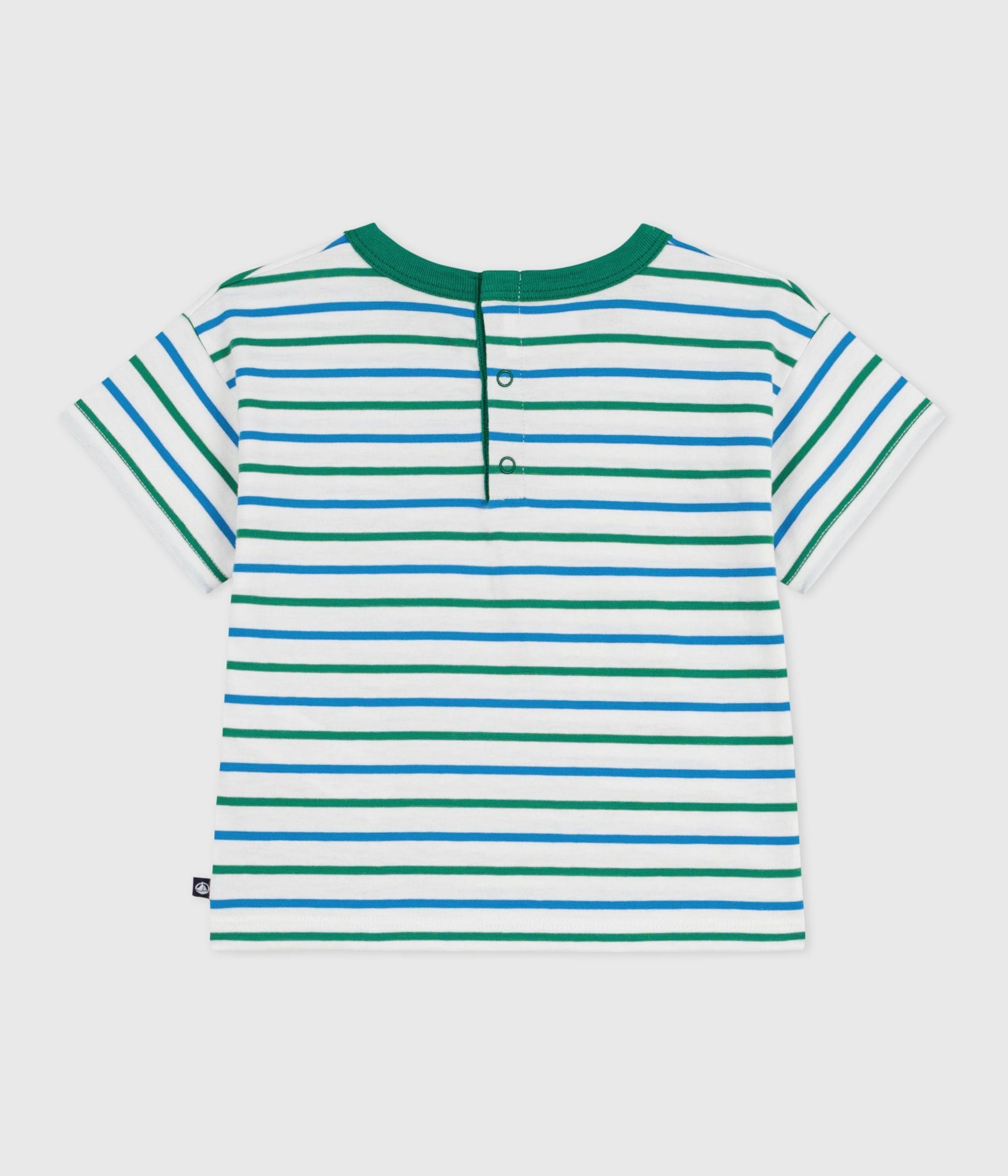 Tee-shirt bébé en coton manches courtes, rayé – D1