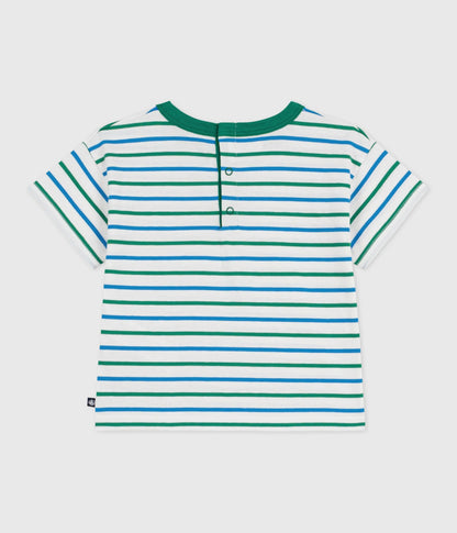 Tee-shirt bébé en coton manches courtes, rayé – D1