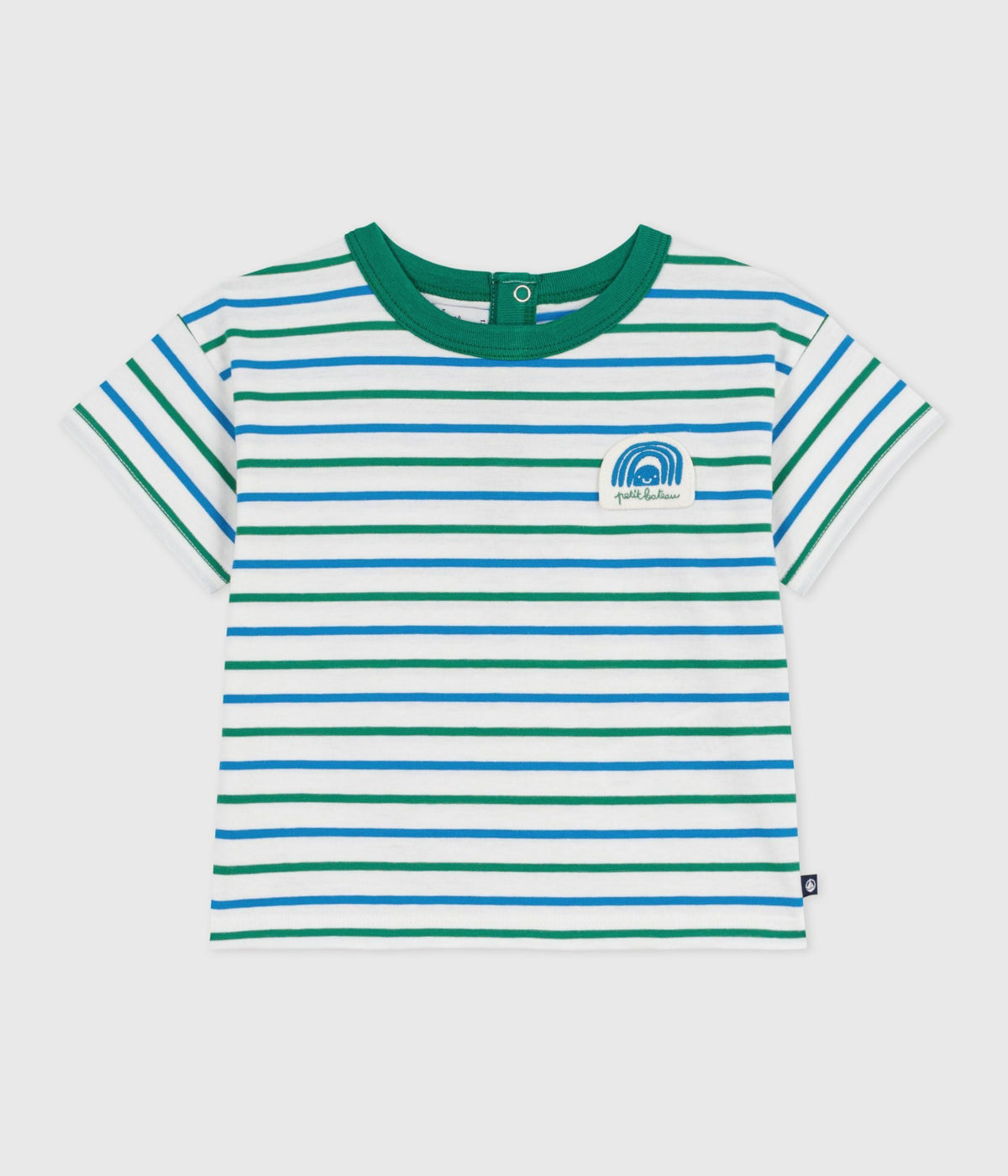 Tee-shirt bébé en coton manches courtes, rayé – F1