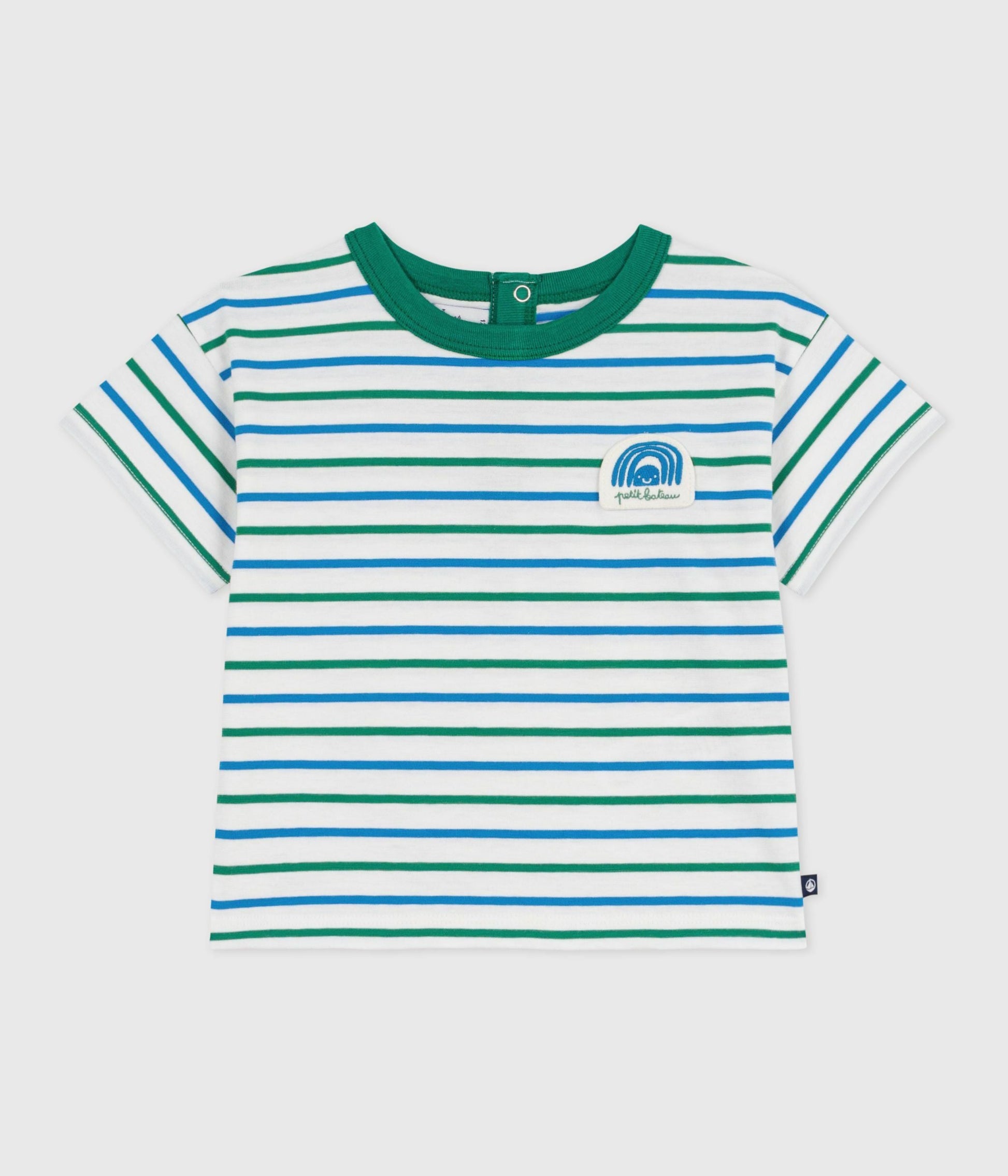 Tee-shirt bébé en coton manches courtes, rayé – F1