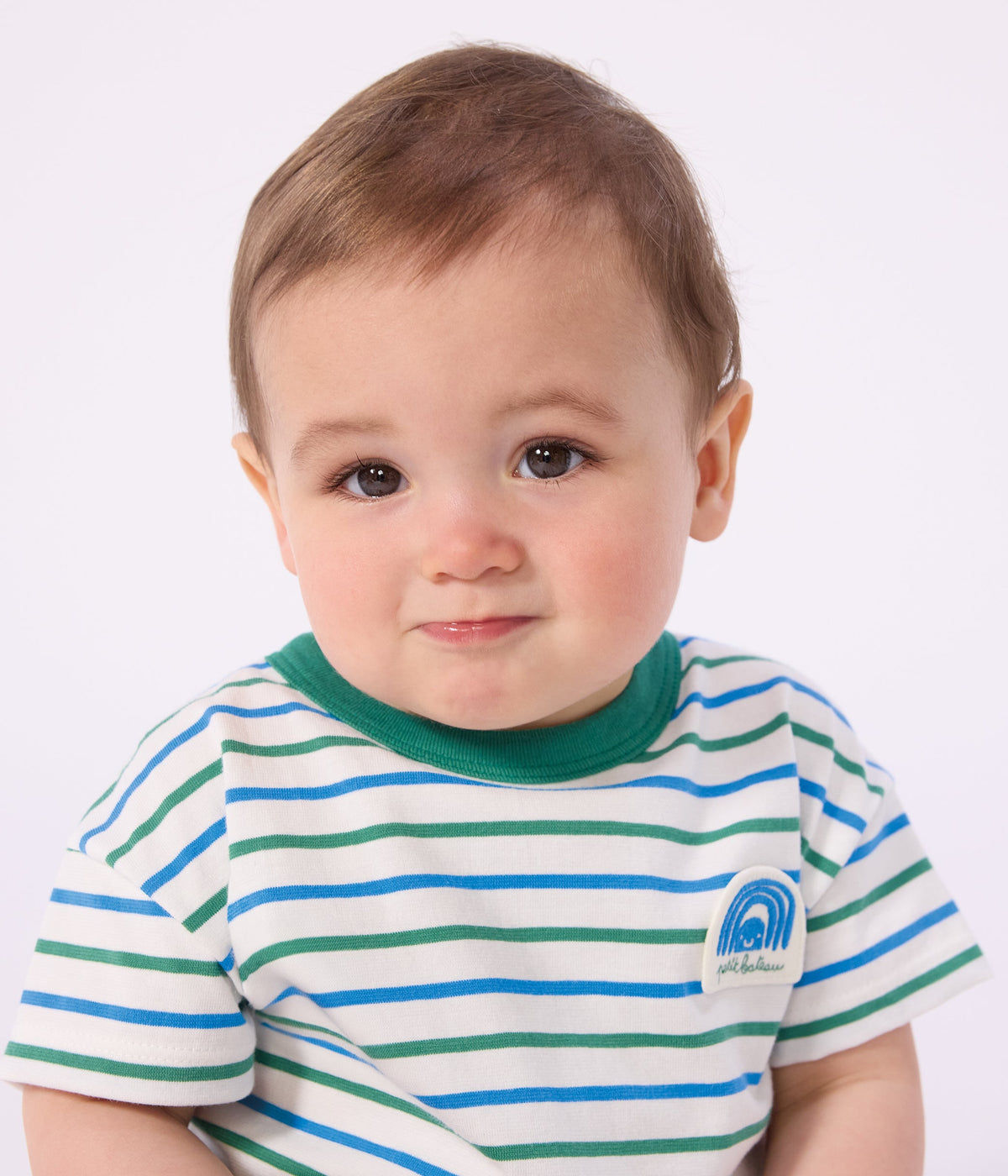 Tee-shirt bébé en coton manches courtes, rayé – J2