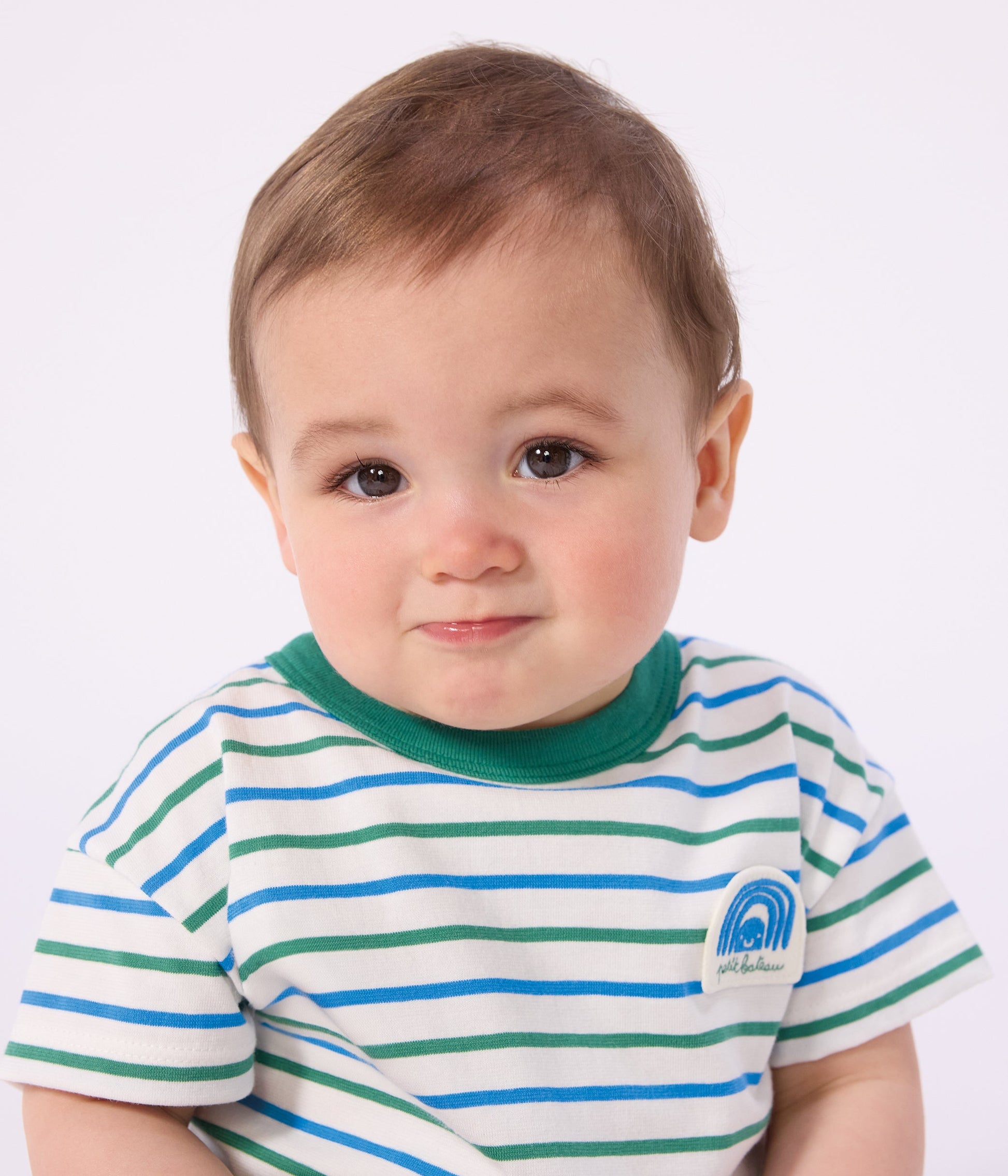 Tee-shirt bébé en coton manches courtes, rayé – J2