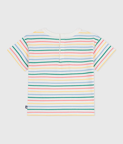 Tee-shirt bébé en coton manches courtes, rayé – D1