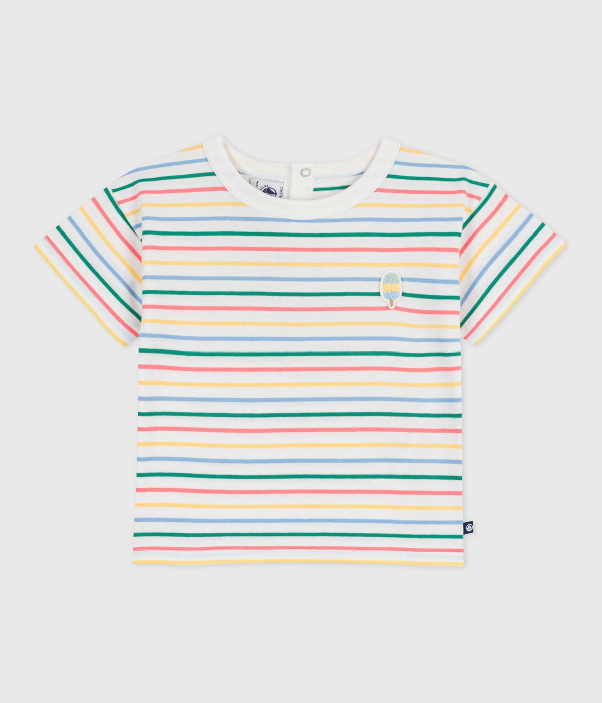 Tee-shirt bébé en coton manches courtes, rayé – F1