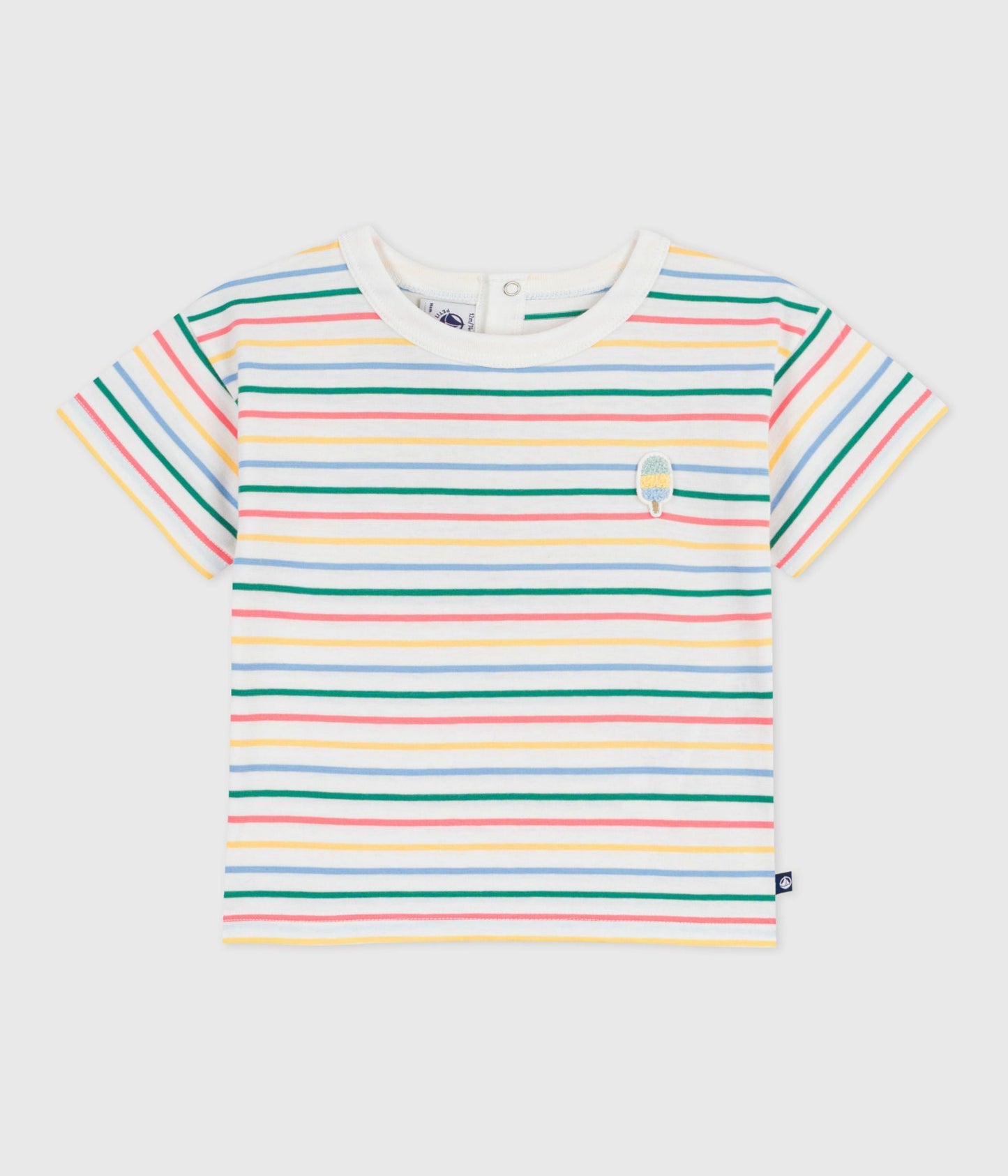 Tee-shirt bébé en coton manches courtes, rayé – F1