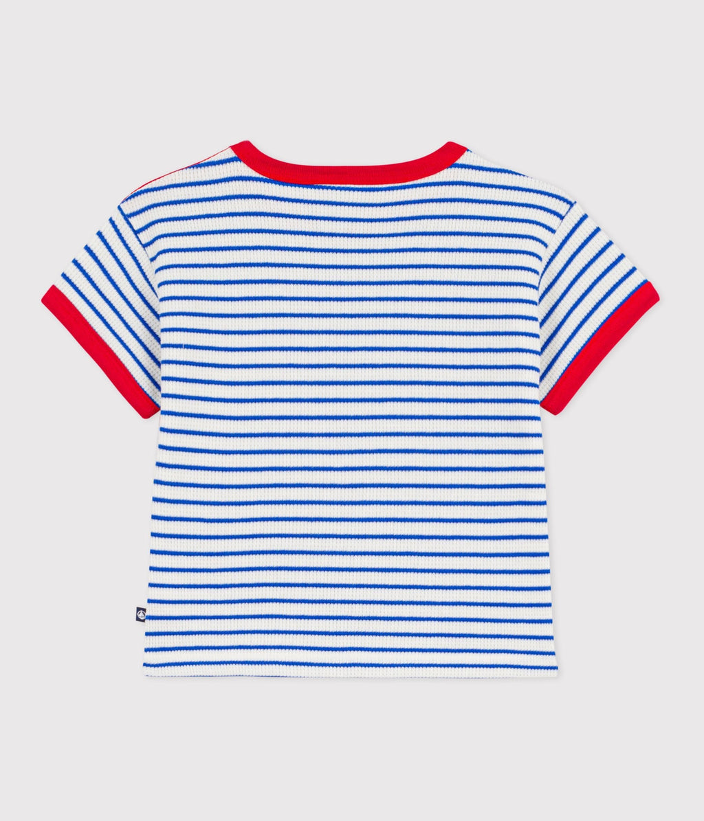 Tee-shirt bébé en coton manches courtes, rayé – D1