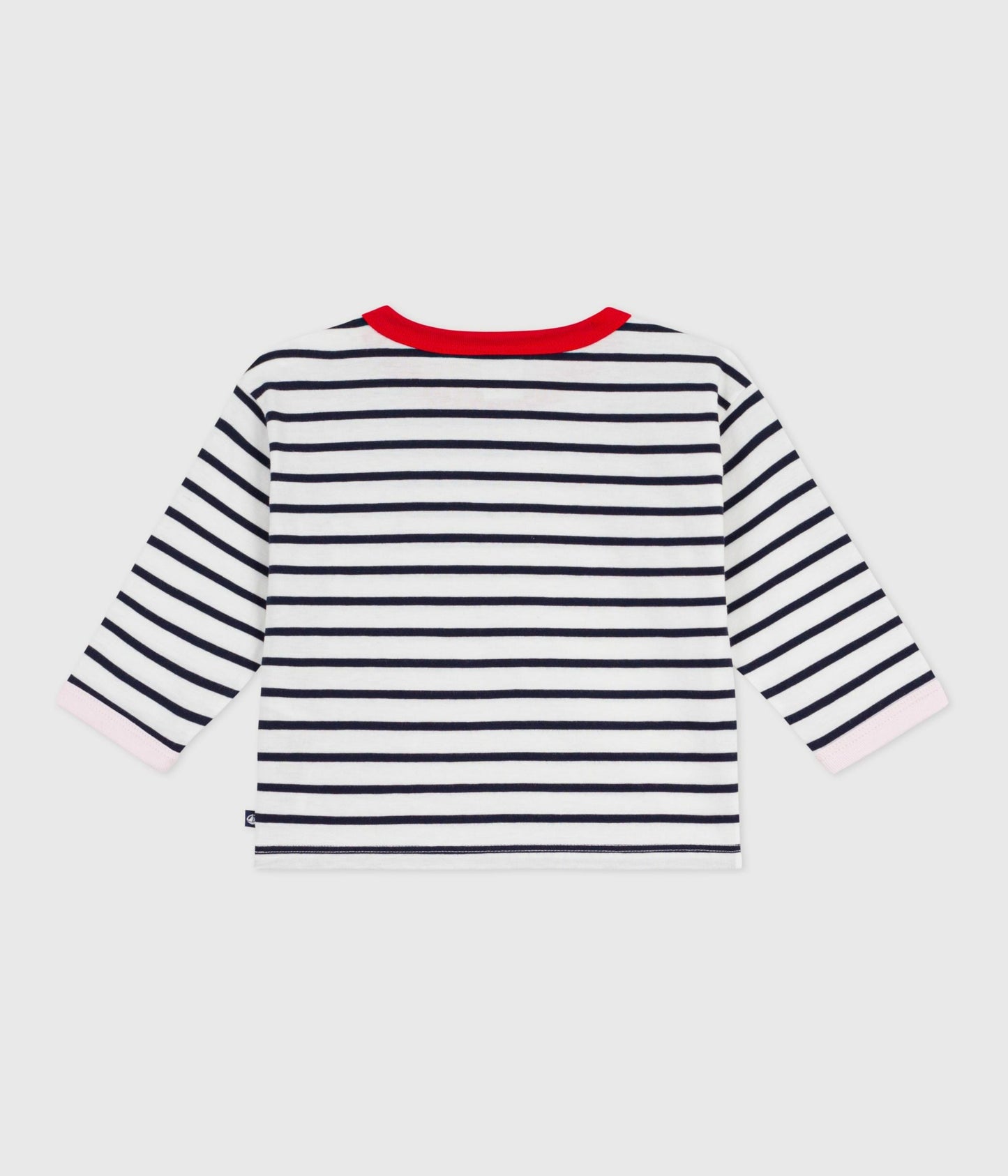 Tee-shirt bébé en coton manches longues, rayure marinière – D1