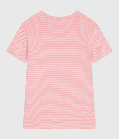 Tee-shirt femme en coton manches courtes à rayures – D1