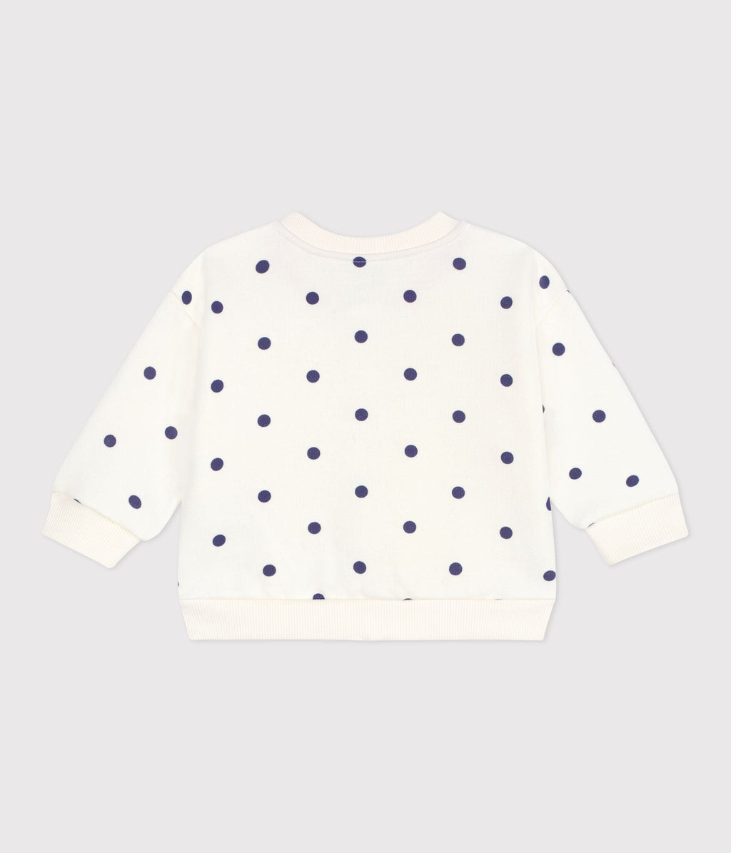 Veste teddy bébé en coton, imprimée à pois – D1