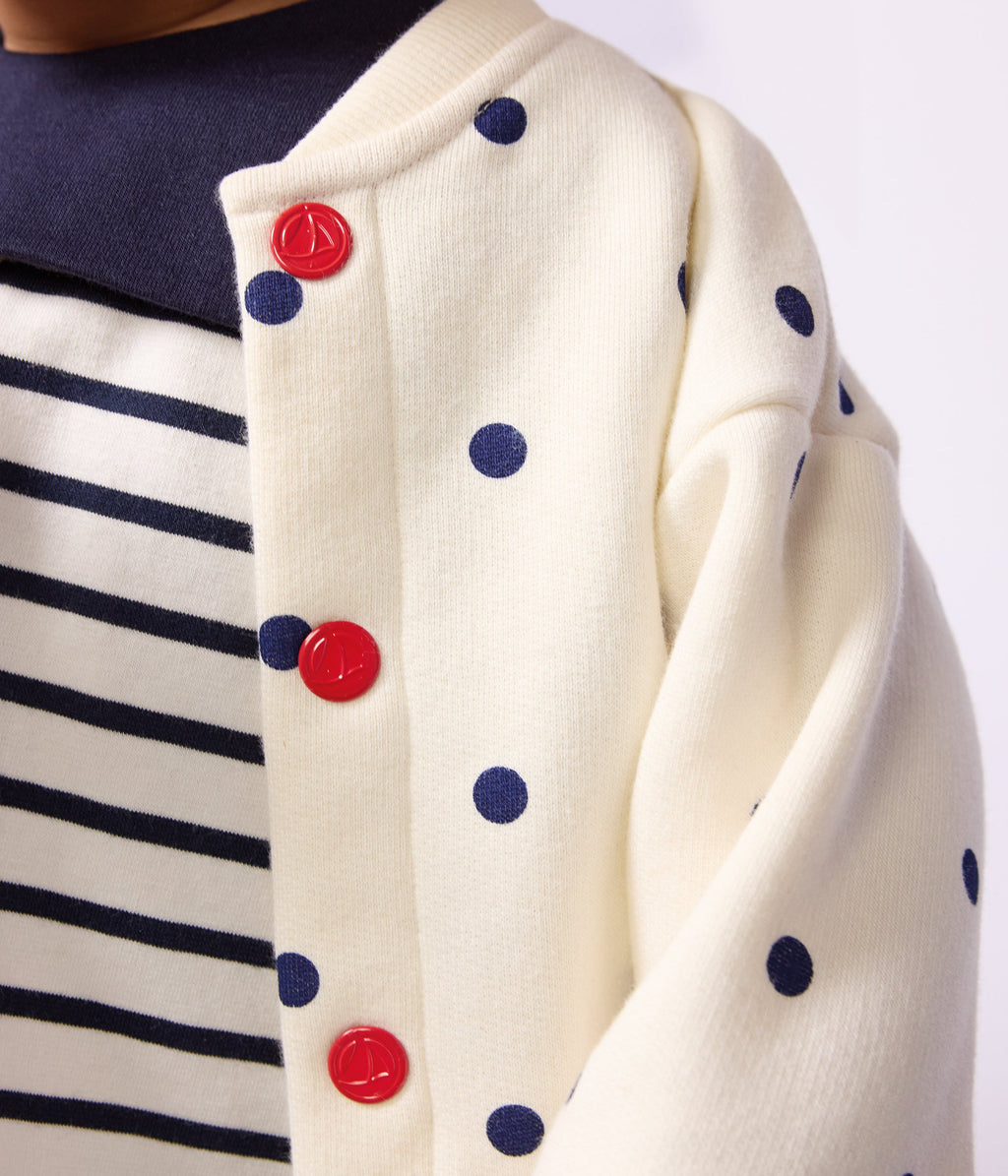 Veste teddy bébé en coton, imprimée à pois – J2
