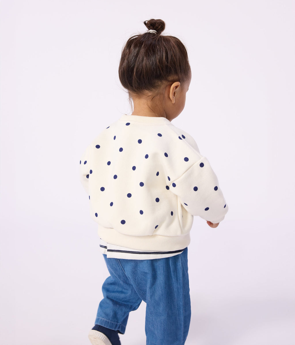Veste teddy bébé en coton, imprimée à pois – J3
