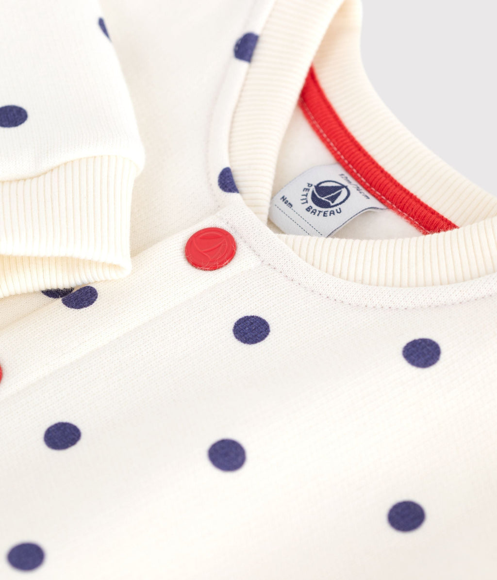 Veste teddy bébé en coton, imprimée à pois – Z1
