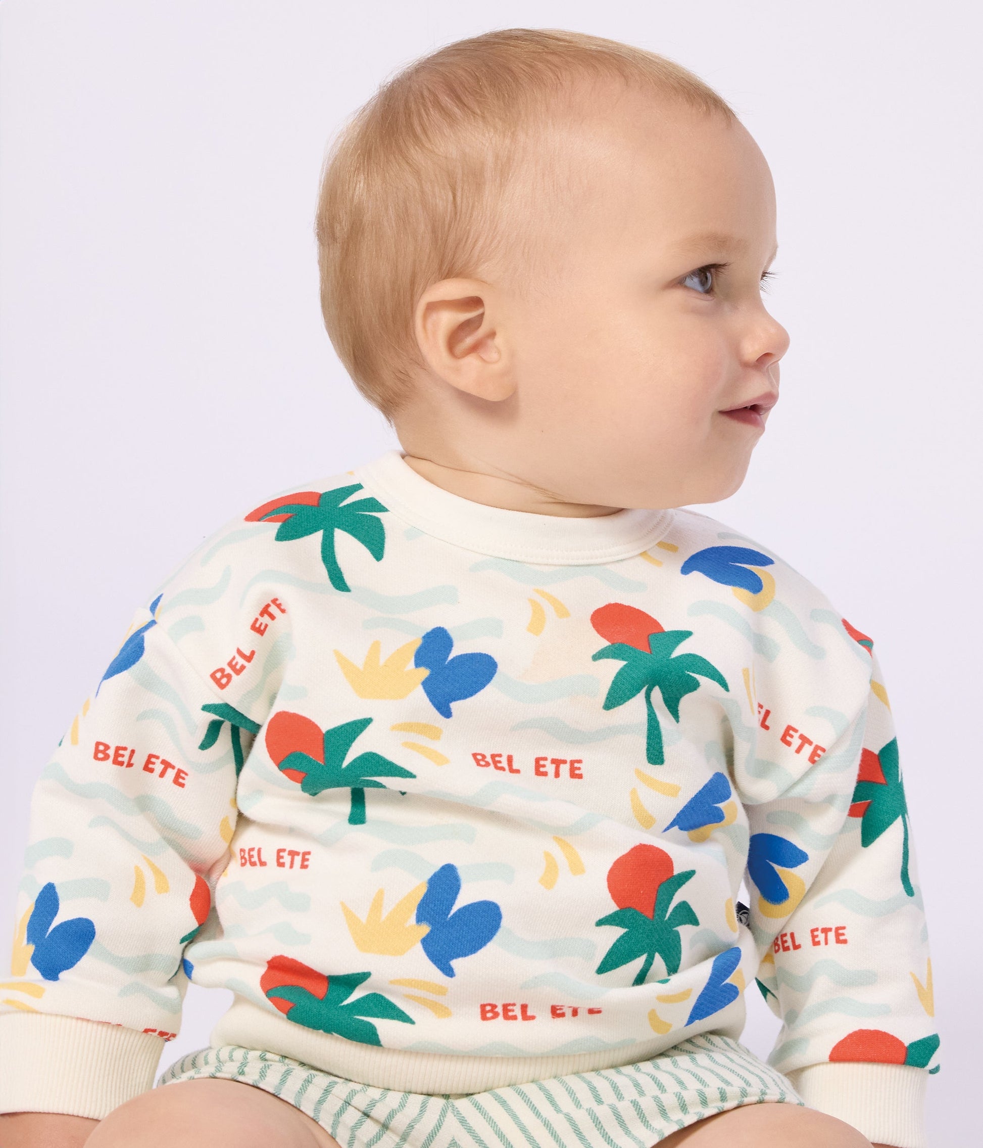 Sweatshirt à capuche bébé en coton imprimé – J1