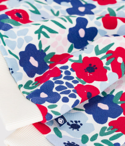 Sweatshirt à capuche bébé en coton imprimé fleurs – Z1