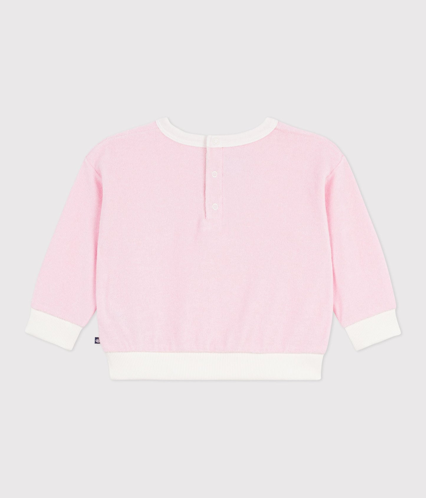 Sweatshirt à capuche bébé en coton, uni et badge glace – D1